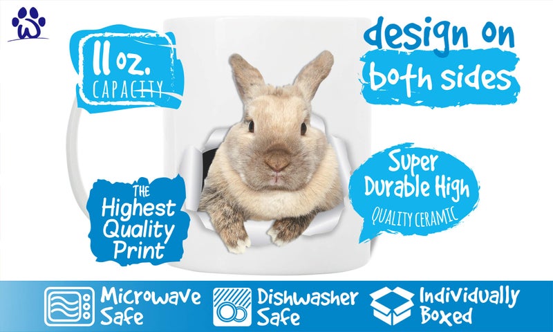 Winston Bear Winston & Bear Rascally Rabbit Mug - Funny Bunny Coffee Mug Easter Gift - Cute Novelty Cup (11oz) - Image 3